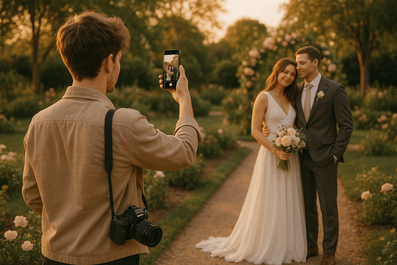 Wedding content creator capturing magical moments